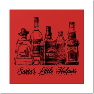 Santa's Little Helpers (black) Posters and Art